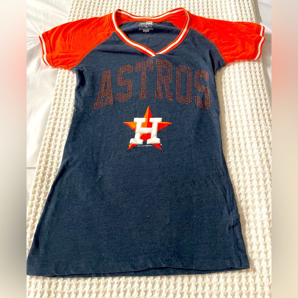 New Era Astros Logo Women’s Top with ✨sparkles✨ size XS